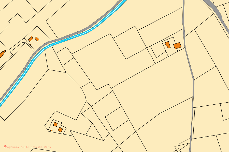 Mappa catastale del centro di Valsamoggia: particelle e fabbricati, cartografia Agenzia delle Entrate