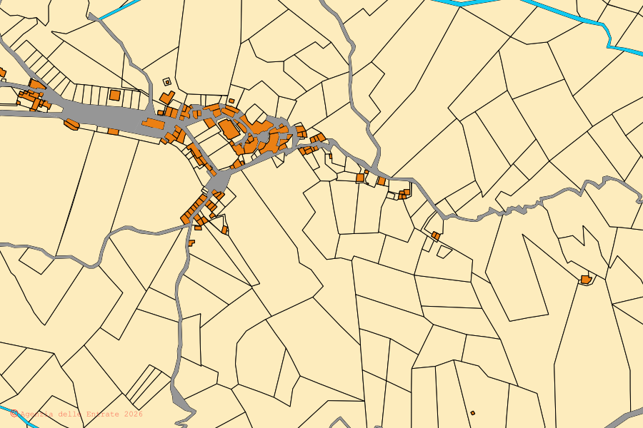 Mappa catastale del centro di Varco Sabino: particelle e fabbricati, cartografia Agenzia delle Entrate