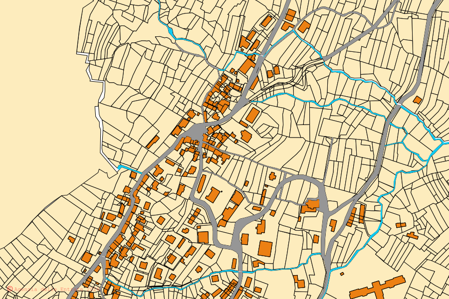 Mappa catastale del centro di Varisella: particelle e fabbricati, cartografia Agenzia delle Entrate