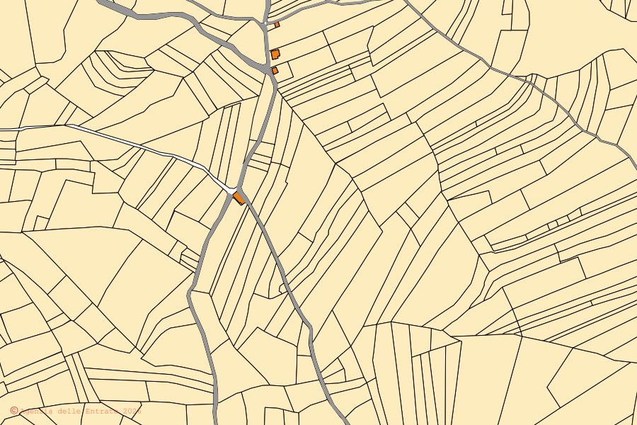 Mappa catastale del centro di Varzi: particelle e fabbricati, cartografia Agenzia delle Entrate