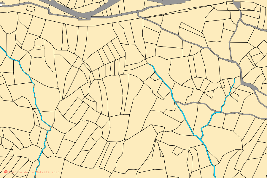 Mappa catastale del centro di Vastogirardi: particelle e fabbricati, cartografia Agenzia delle Entrate