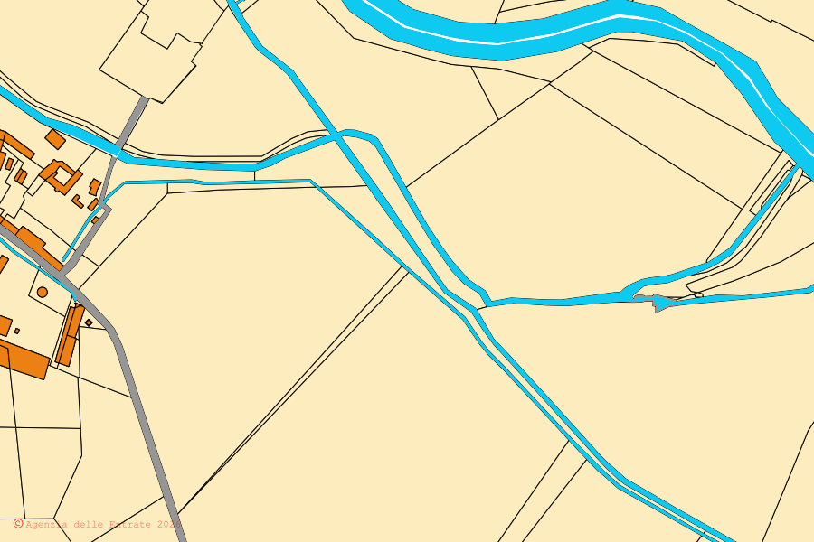 Mappa catastale del centro di Velezzo Lomellina: particelle e fabbricati, cartografia Agenzia delle Entrate