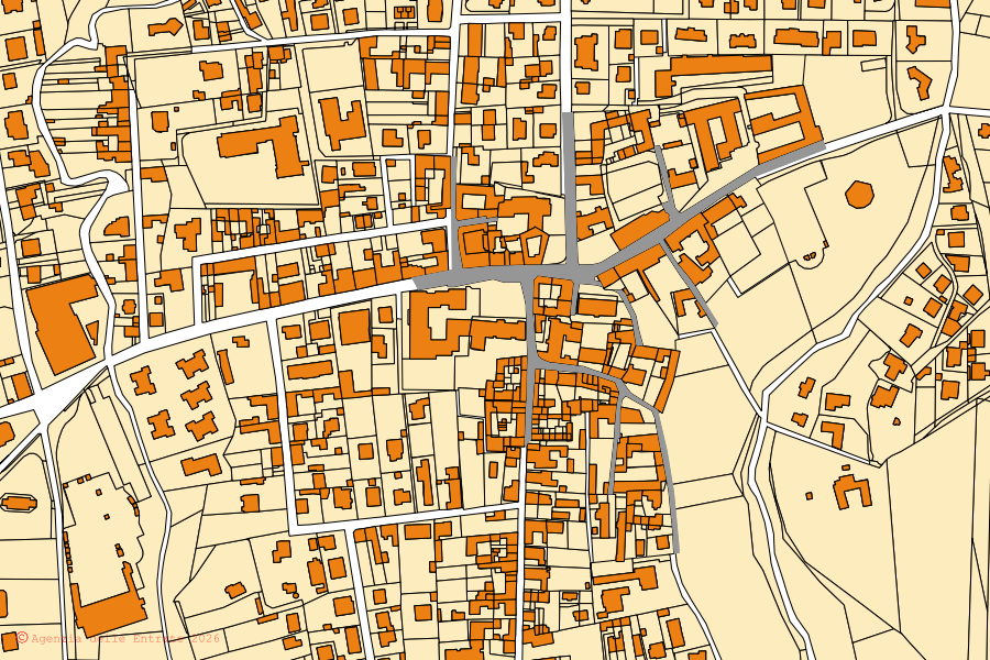 Mappa catastale del centro di Venegono Inferiore: particelle e fabbricati, cartografia Agenzia delle Entrate