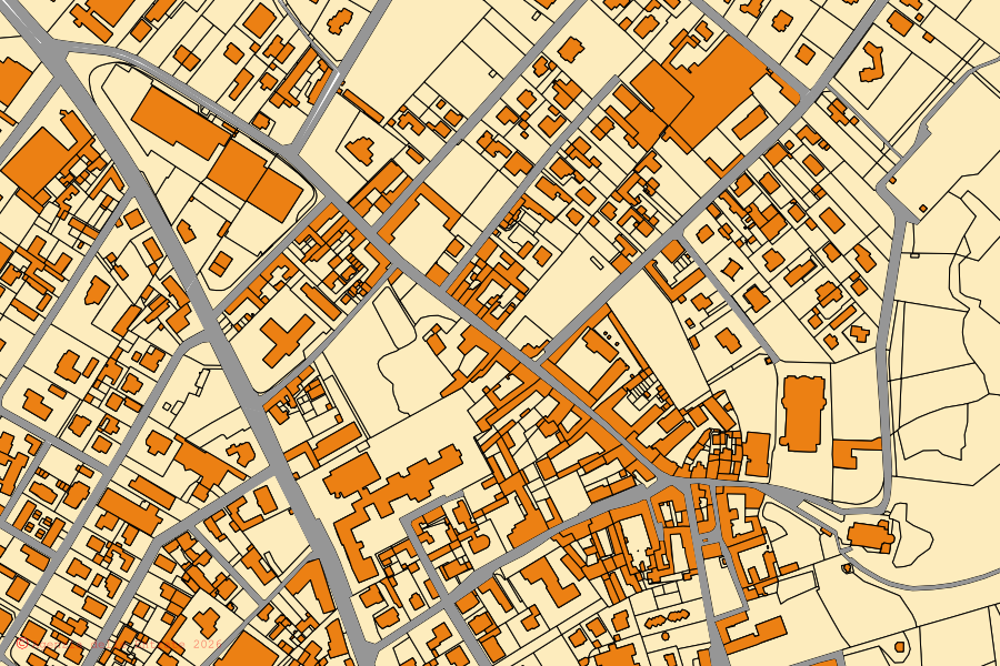 Mappa catastale del centro di Verano Brianza: particelle e fabbricati, cartografia Agenzia delle Entrate