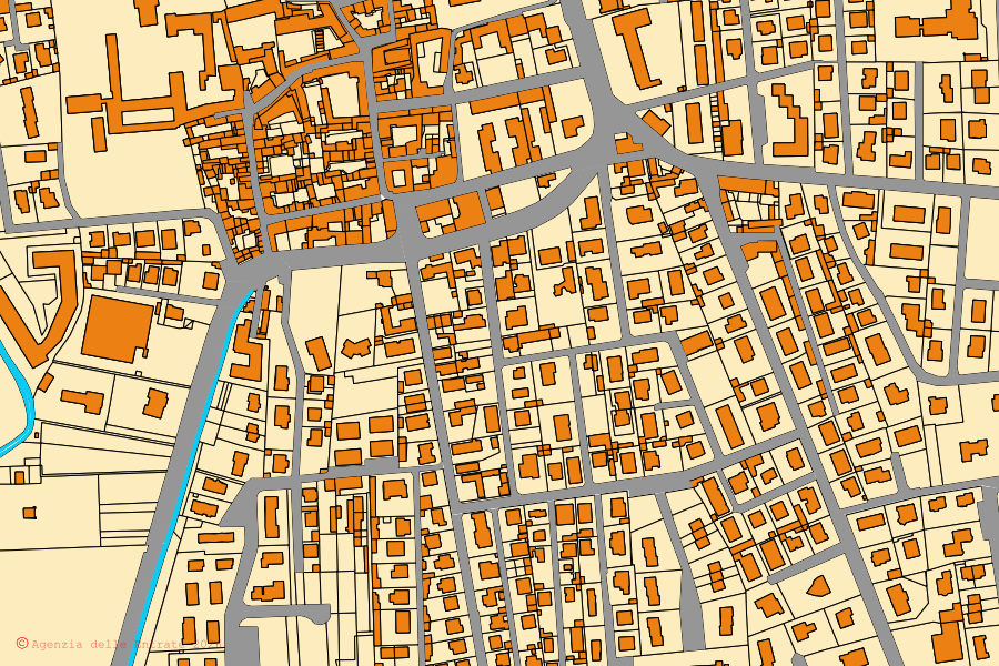 Mappa catastale del centro di Verdello: particelle e fabbricati, cartografia Agenzia delle Entrate