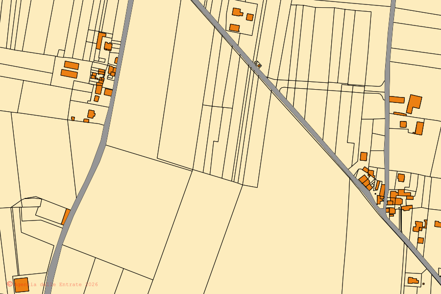 Mappa catastale del centro di Verretto: particelle e fabbricati, cartografia Agenzia delle Entrate
