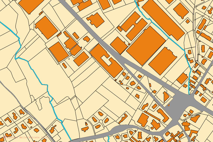 Mappa catastale del centro di Verrone: particelle e fabbricati, cartografia Agenzia delle Entrate