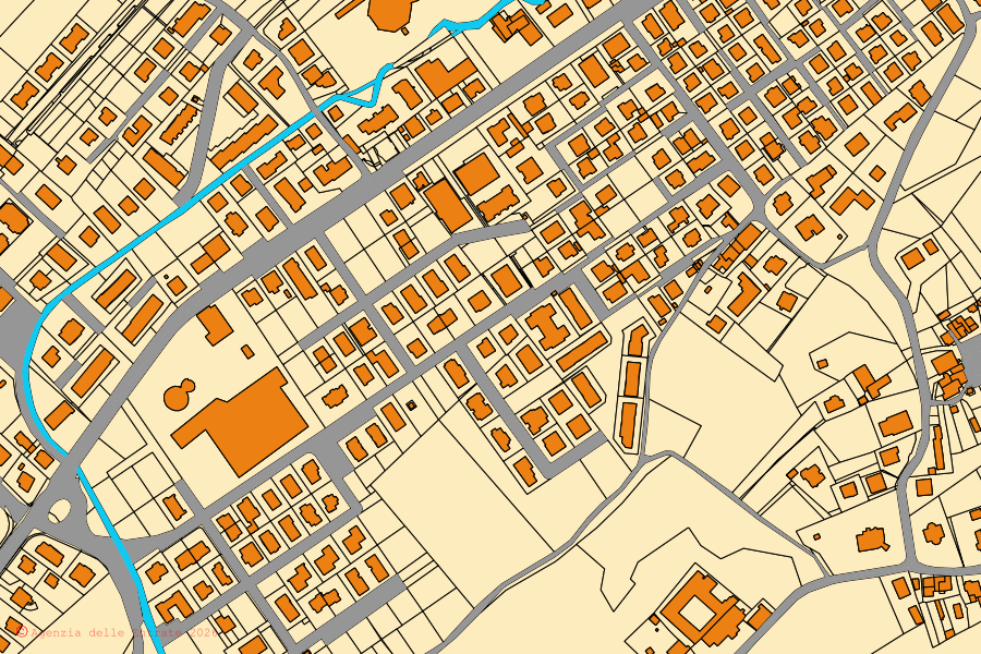 Mappa catastale del centro di Verucchio: particelle e fabbricati, cartografia Agenzia delle Entrate