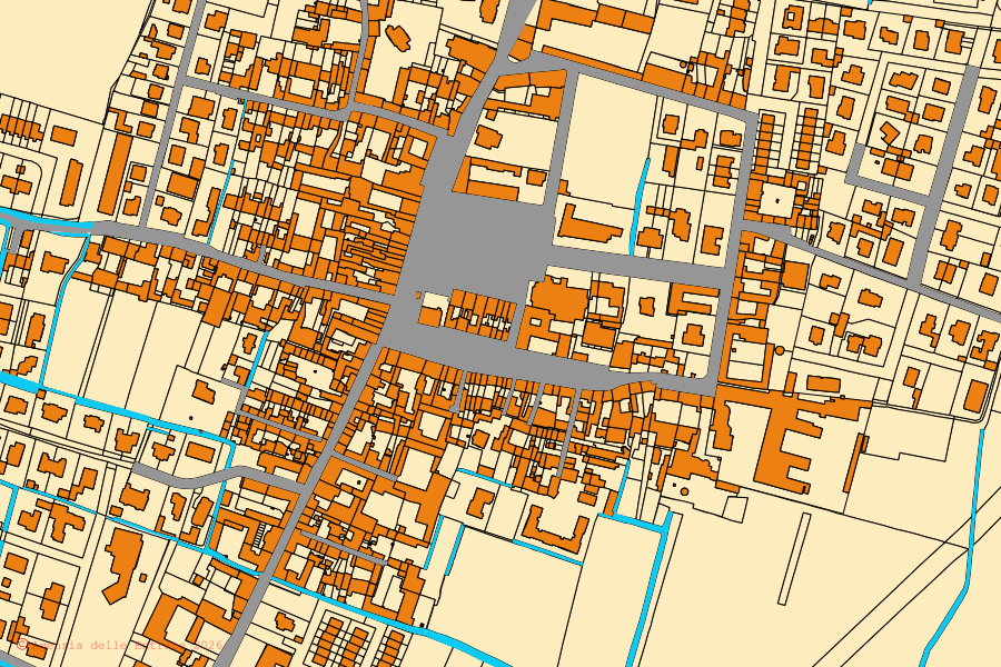 Mappa catastale del centro di Vescovato: particelle e fabbricati, cartografia Agenzia delle Entrate