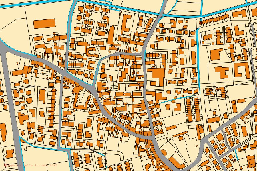 Mappa catastale del centro di Viadana: particelle e fabbricati, cartografia Agenzia delle Entrate