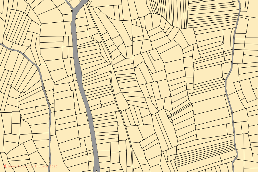 Mappa catastale del centro di Vialfrè: particelle e fabbricati, cartografia Agenzia delle Entrate
