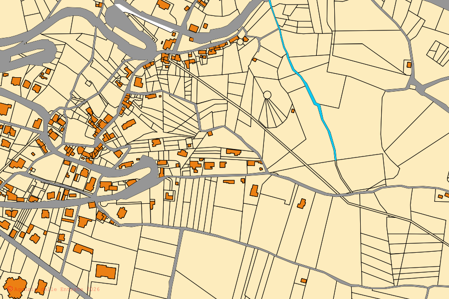 Mappa catastale del centro di Vicalvi: particelle e fabbricati, cartografia Agenzia delle Entrate