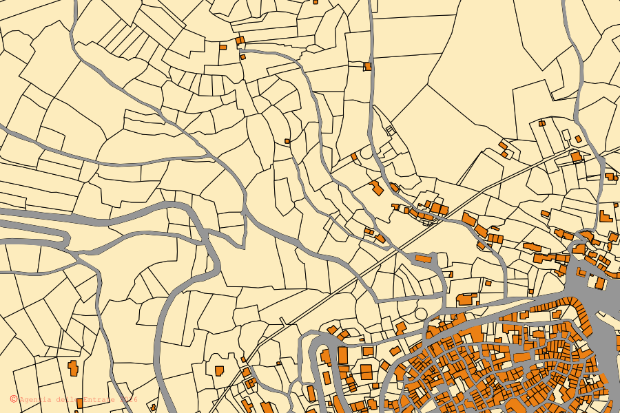 Mappa catastale del centro di Vico nel Lazio: particelle e fabbricati, cartografia Agenzia delle Entrate