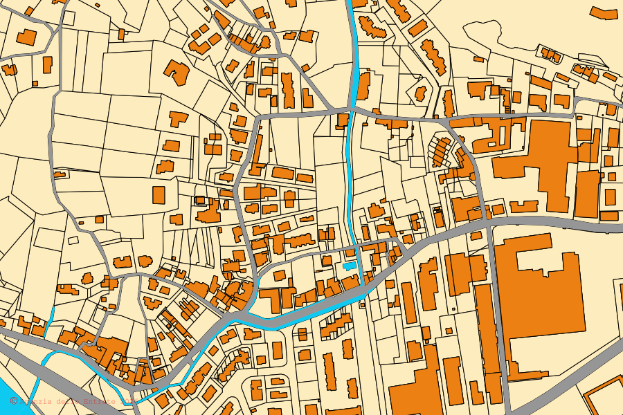 Mappa catastale del centro di Vicopisano: particelle e fabbricati, cartografia Agenzia delle Entrate