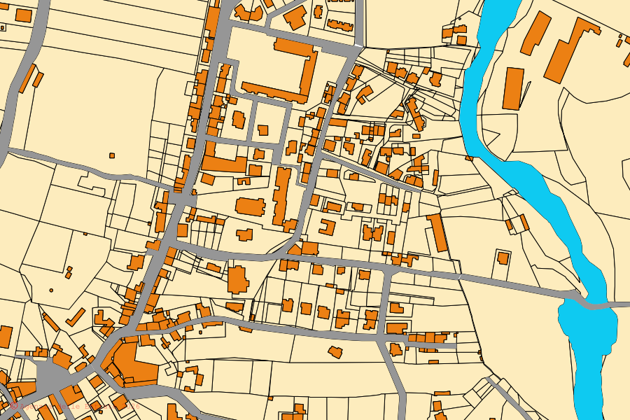 Mappa catastale del centro di Viddalba: particelle e fabbricati, cartografia Agenzia delle Entrate