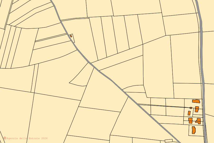 Mappa catastale del centro di Vigasio: particelle e fabbricati, cartografia Agenzia delle Entrate