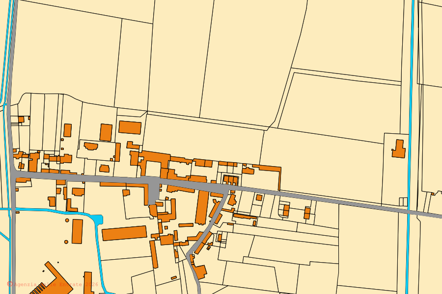 Mappa catastale del centro di Villa Biscossi: particelle e fabbricati, cartografia Agenzia delle Entrate