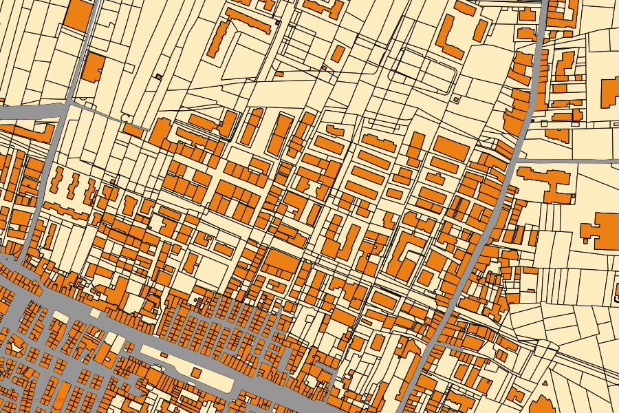 Mappa catastale del centro di Villabate: particelle e fabbricati, cartografia Agenzia delle Entrate