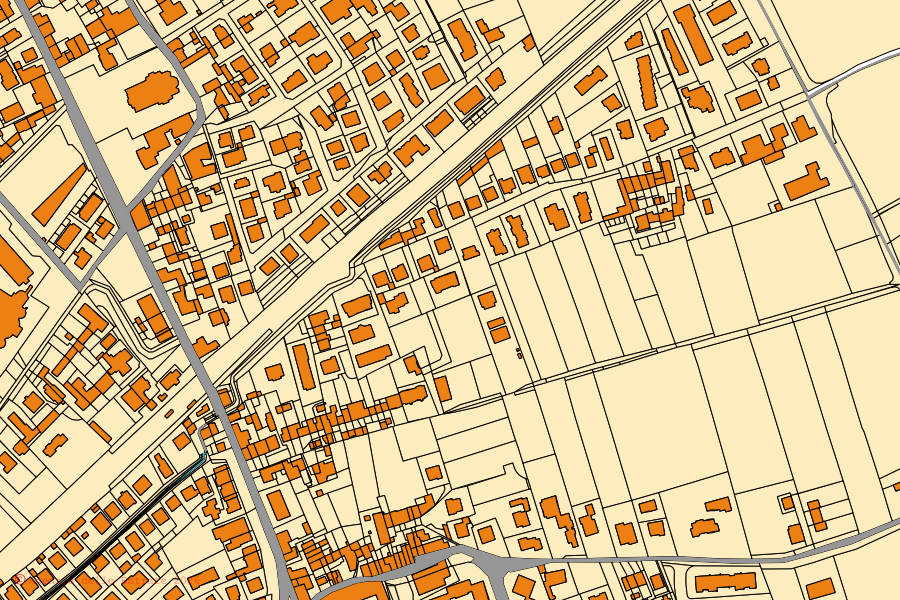 Mappa catastale del centro di Villafranca di Verona: particelle e fabbricati, cartografia Agenzia delle Entrate