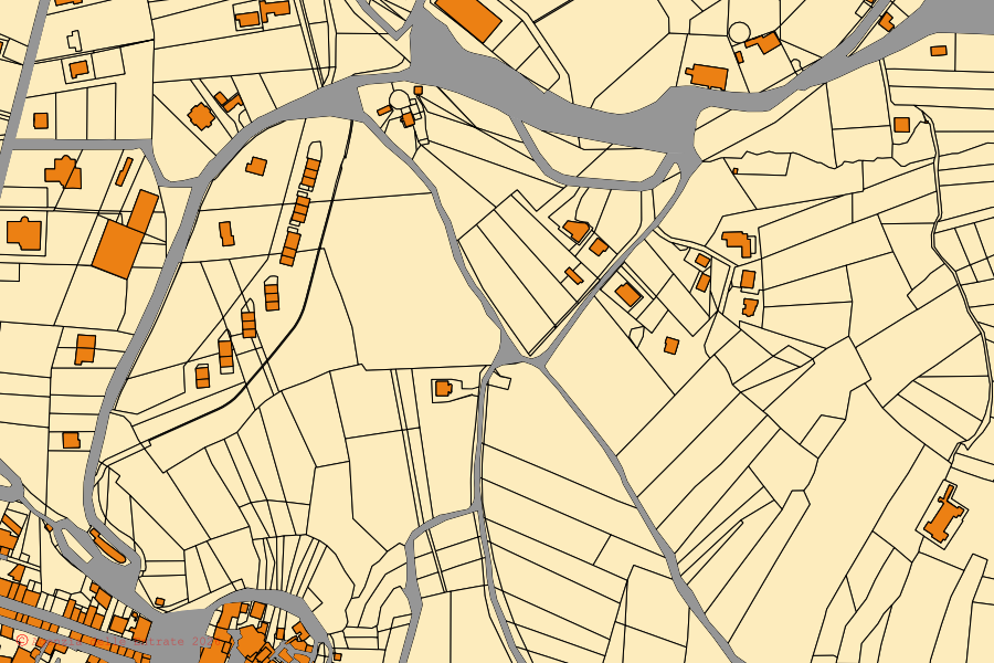 Mappa catastale del centro di Villamaina: particelle e fabbricati, cartografia Agenzia delle Entrate