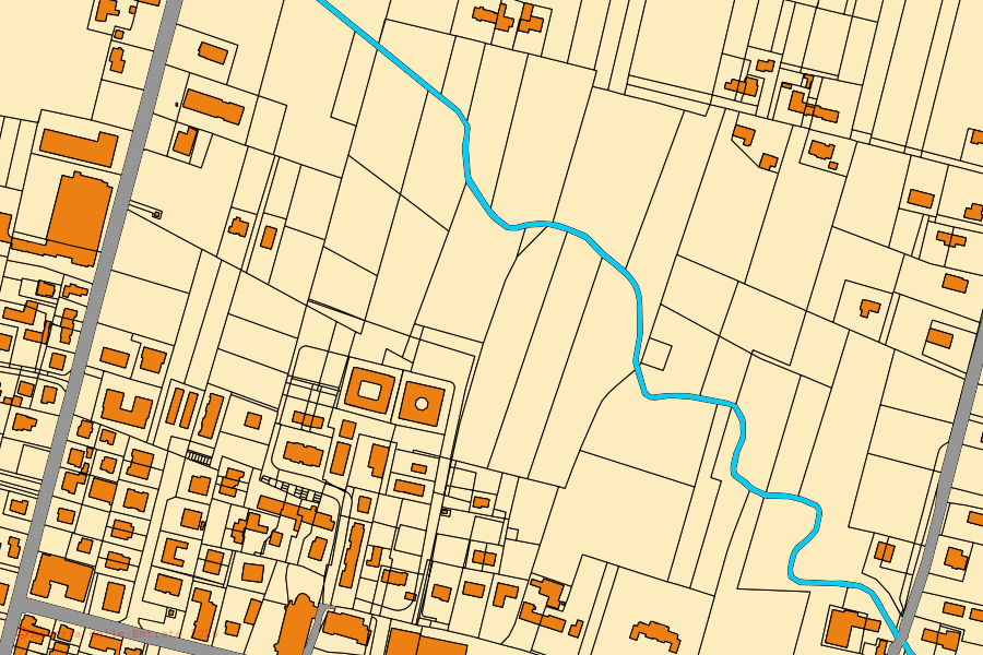 Mappa catastale del centro di Villanova di Camposampiero: particelle e fabbricati, cartografia Agenzia delle Entrate