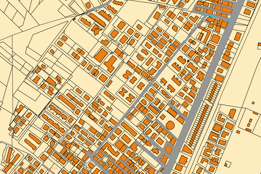 Mappa catastale del centro di Villapiana: particelle e fabbricati, cartografia Agenzia delle Entrate