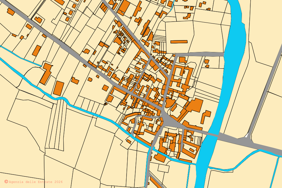 Mappa catastale del centro di Villarboit: particelle e fabbricati, cartografia Agenzia delle Entrate
