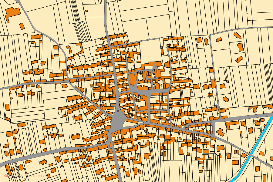 Mappa catastale del centro di Villareggia: particelle e fabbricati, cartografia Agenzia delle Entrate
