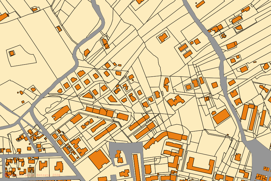 Mappa catastale del centro di Villarosa: particelle e fabbricati, cartografia Agenzia delle Entrate