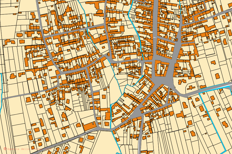 Mappa catastale del centro di Villata: particelle e fabbricati, cartografia Agenzia delle Entrate