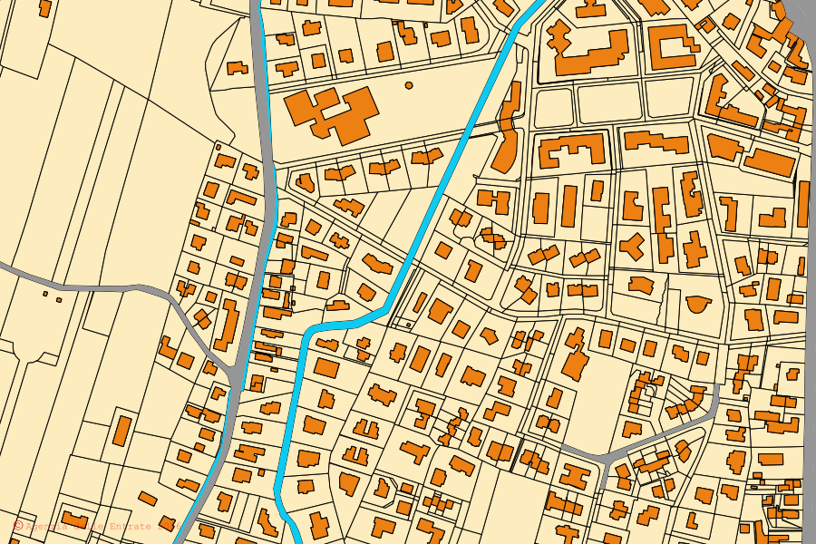 Mappa catastale del centro di Villorba: particelle e fabbricati, cartografia Agenzia delle Entrate