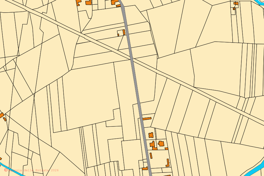 Mappa catastale del centro di Vinzaglio: particelle e fabbricati, cartografia Agenzia delle Entrate