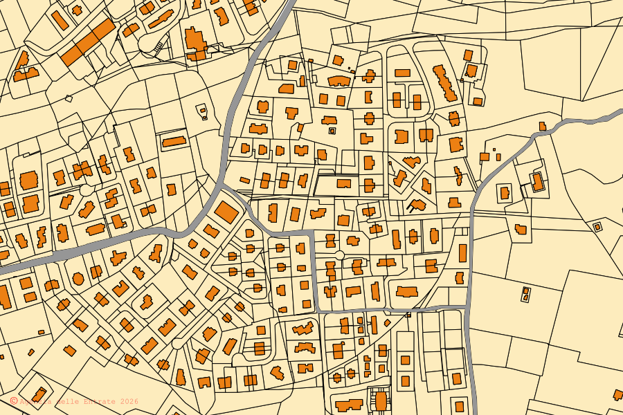 Mappa catastale del centro di Vitorchiano: particelle e fabbricati, cartografia Agenzia delle Entrate