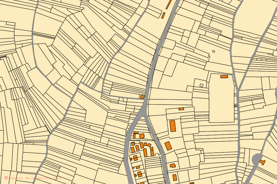 Mappa catastale del centro di Vittorito: particelle e fabbricati, cartografia Agenzia delle Entrate