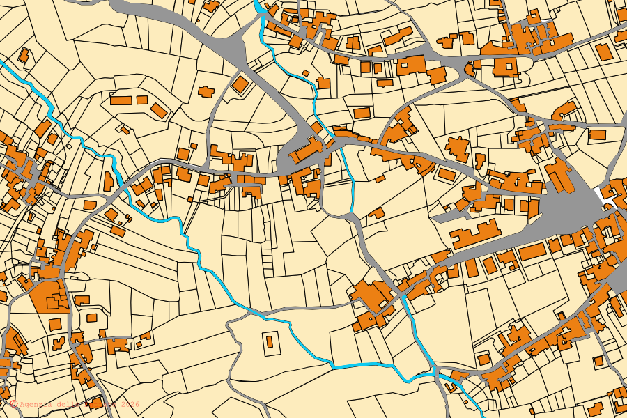 Mappa catastale del centro di Vitulano: particelle e fabbricati, cartografia Agenzia delle Entrate