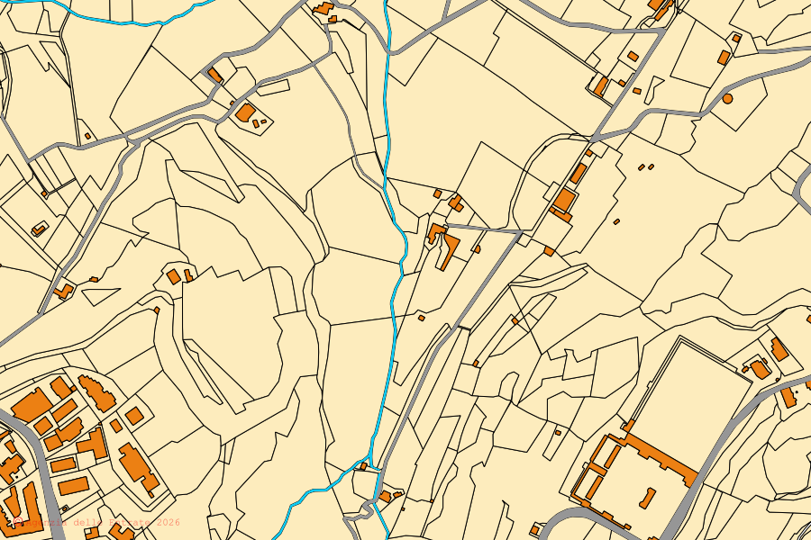 Mappa catastale del centro di Volterra: particelle e fabbricati, cartografia Agenzia delle Entrate