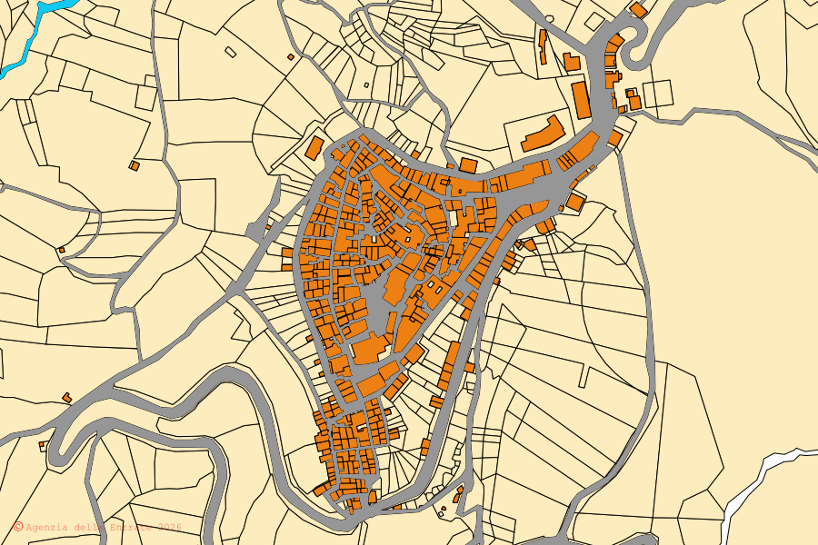 Mappa catastale del centro di Volturara Appula: particelle e fabbricati, cartografia Agenzia delle Entrate