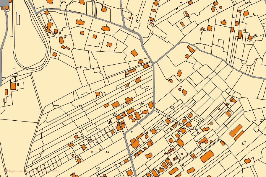 Mappa catastale del centro di Zagarolo: particelle e fabbricati, cartografia Agenzia delle Entrate