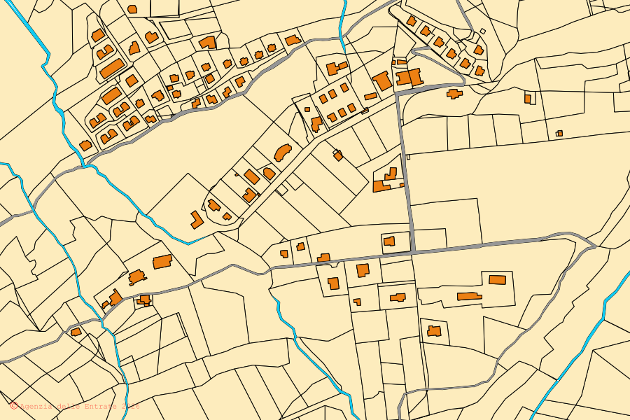 Mappa catastale del centro di Zambrone: particelle e fabbricati, cartografia Agenzia delle Entrate