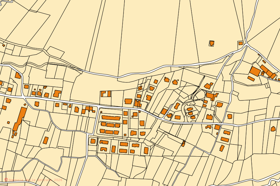 Mappa catastale del centro di Zandobbio: particelle e fabbricati, cartografia Agenzia delle Entrate