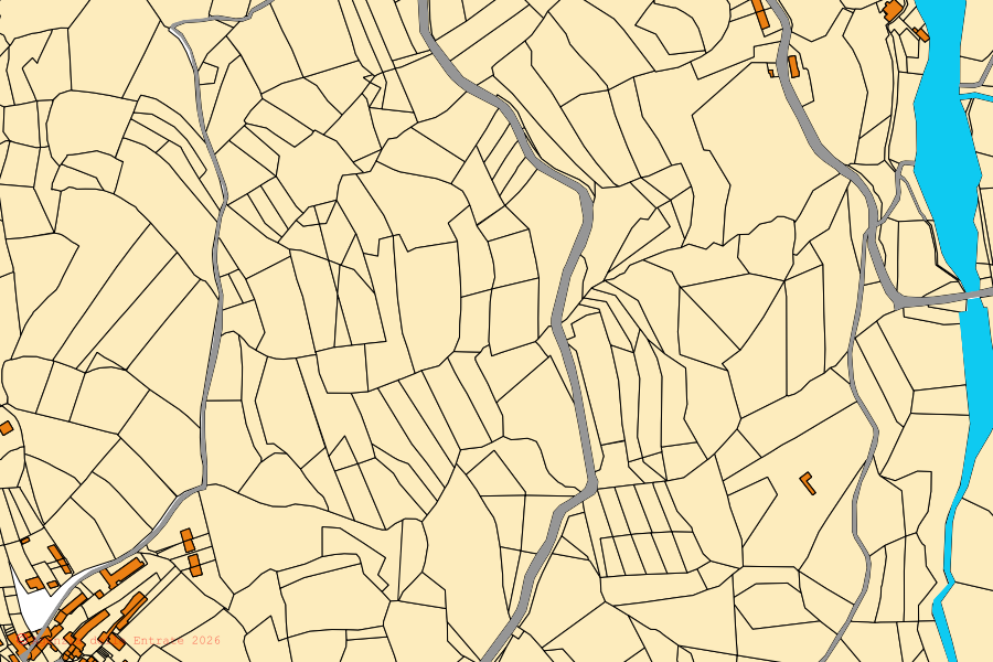 Mappa catastale del centro di Zavattarello: particelle e fabbricati, cartografia Agenzia delle Entrate