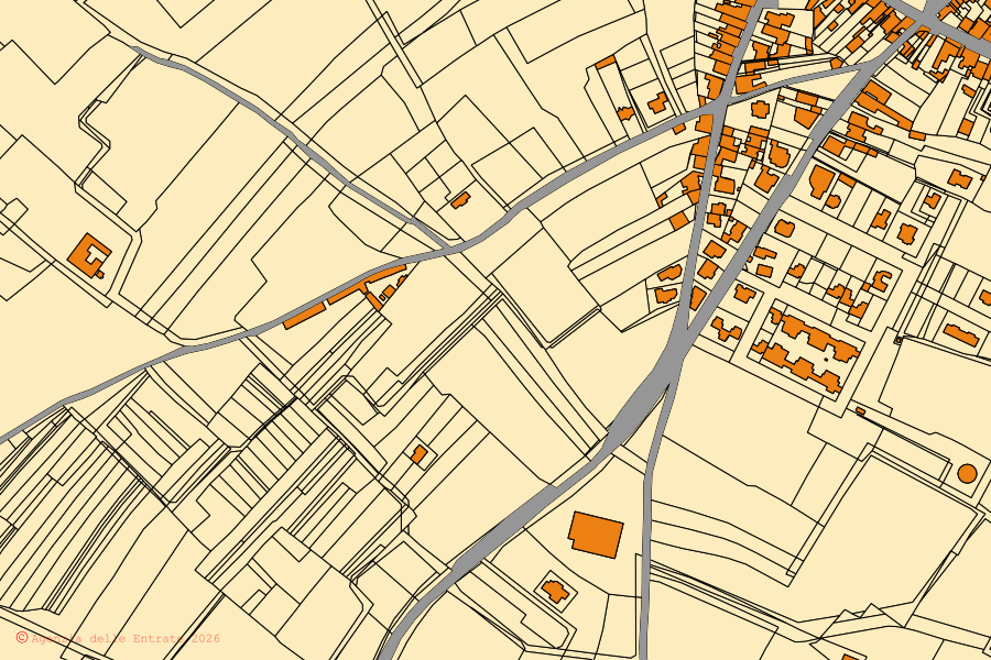 Mappa catastale del centro di Zeddiani: particelle e fabbricati, cartografia Agenzia delle Entrate