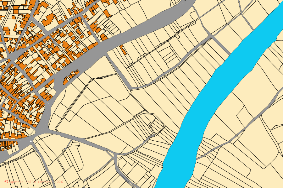 Mappa catastale del centro di Zerfaliu: particelle e fabbricati, cartografia Agenzia delle Entrate