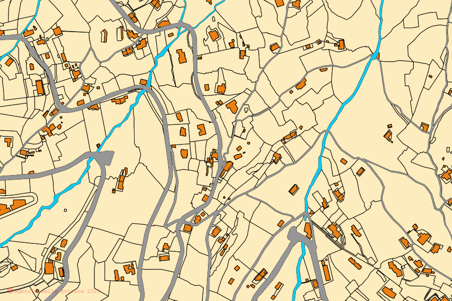 Mappa catastale del centro di Zoagli: particelle e fabbricati, cartografia Agenzia delle Entrate