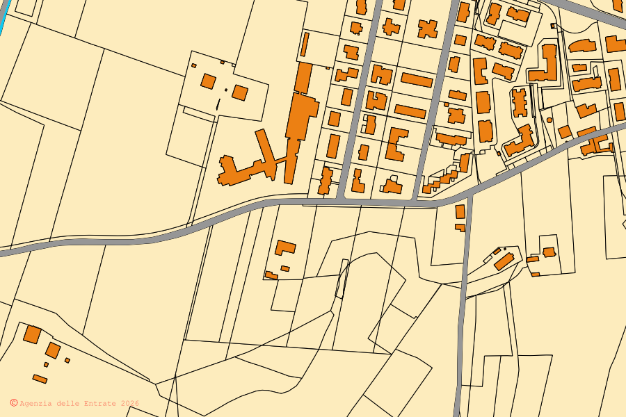 Mappa catastale del centro di Zola Predosa: particelle e fabbricati, cartografia Agenzia delle Entrate