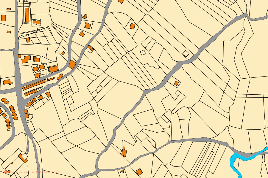 Mappa catastale del centro di Zungoli: particelle e fabbricati, cartografia Agenzia delle Entrate